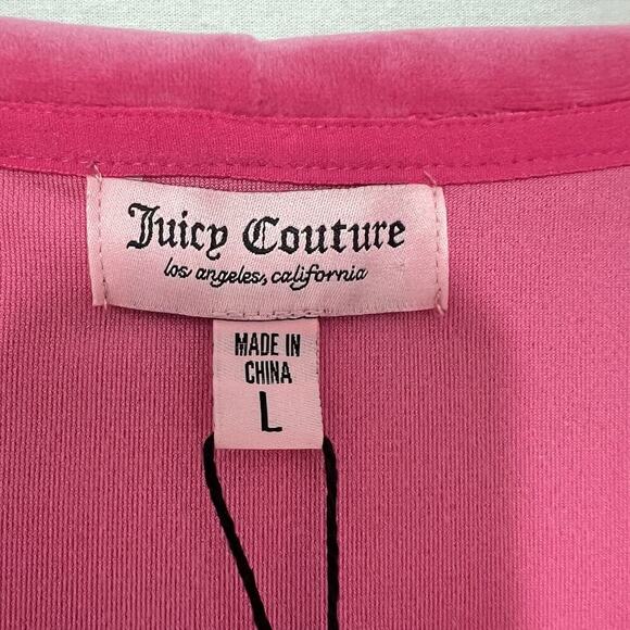 NWT Large JUICY COUTURE Velour Bling Tracksuit Hoodie & Pant Hot Pink - Picture 6 of 11